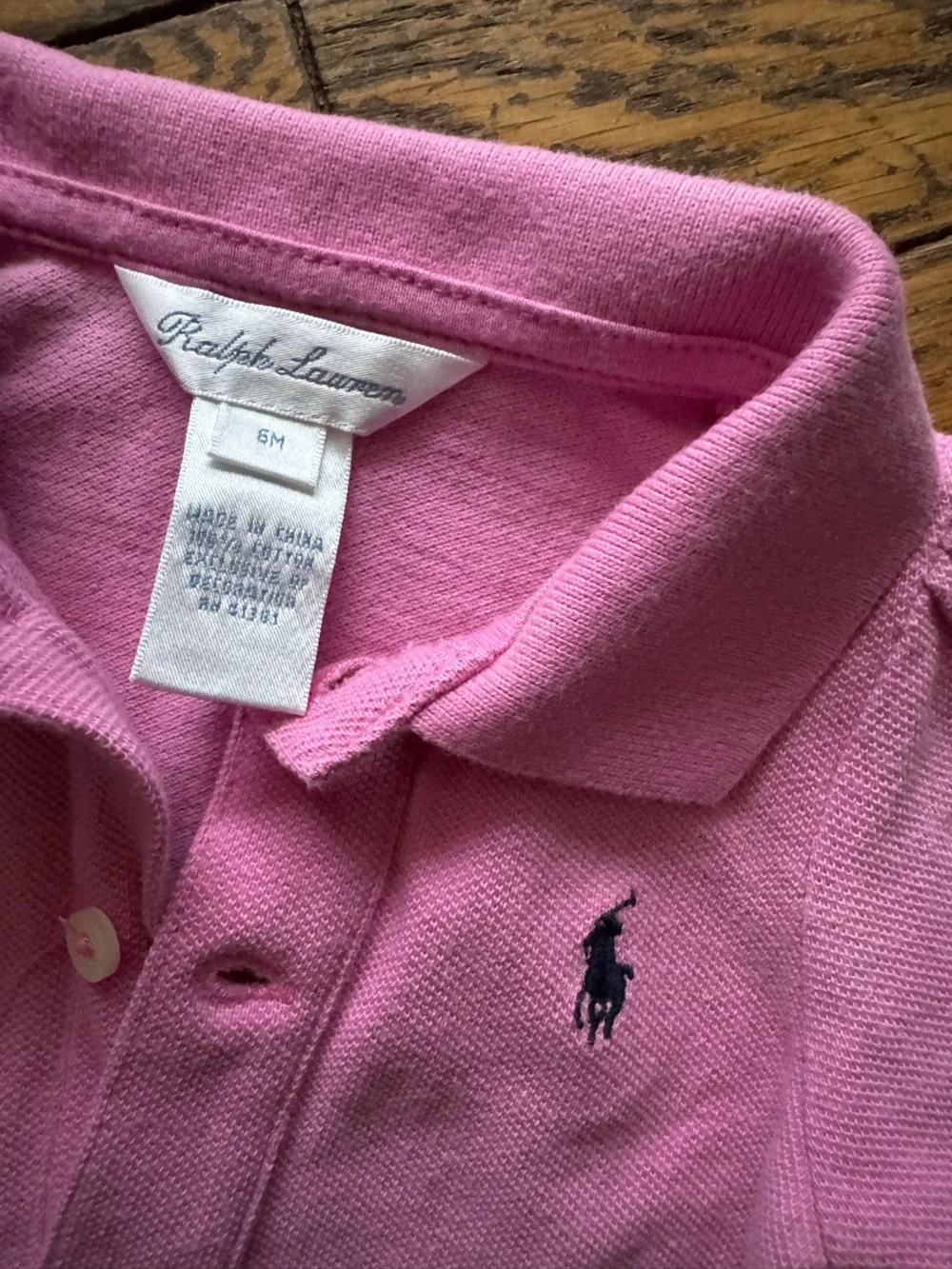 Ralph Lauren Polo Baby Pink Long Sleeve One-Piece